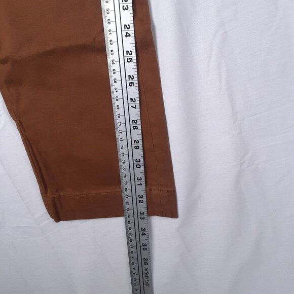 JACHS NEW YORK Pants Straight Fit Chino Mid Rise Mens Copper Brown Casual - Picture 7 of 12